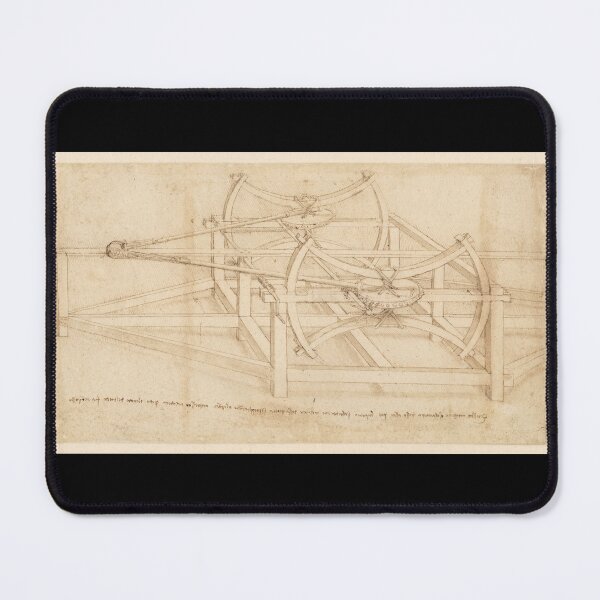 Item preview, Codex Atlanticus Mechanical Study by Leonardo da Vinci Renaissance Engineering Drawing Art Print designed and sold by artofuniverse.