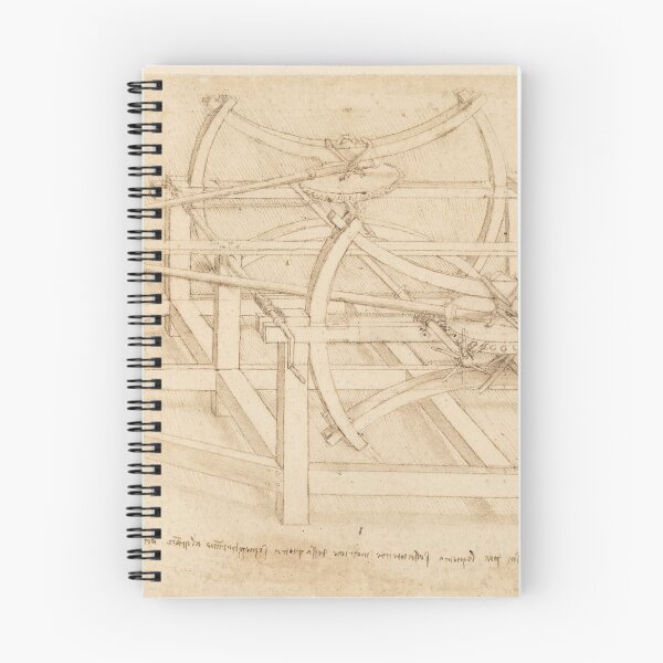 Item preview, Codex Atlanticus Mechanical Study by Leonardo da Vinci Renaissance Engineering Drawing Art Print designed and sold by artofuniverse.