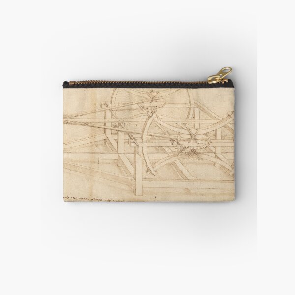 Item preview, Codex Atlanticus Mechanical Study by Leonardo da Vinci Renaissance Engineering Drawing Art Print designed and sold by artofuniverse.