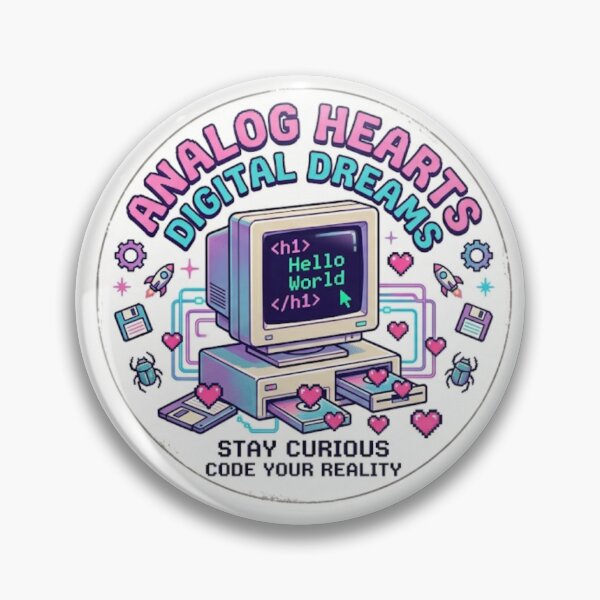 Item preview, Analog Hearts Digital Dreams - Retro Coding Aesthetic designed and sold by Zeyzep.