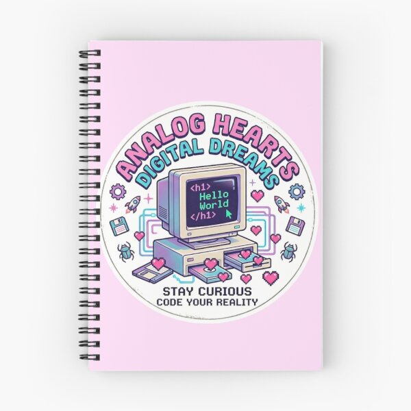 Item preview, Analog Hearts Digital Dreams - Retro Coding Aesthetic designed and sold by Zeyzep.