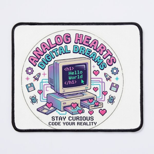 Item preview, Analog Hearts Digital Dreams - Retro Coding Aesthetic designed and sold by Zeyzep.
