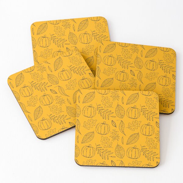 Item preview, Autumn Pumpkin Leaves Doodle Pattern designed and sold by a-mine.