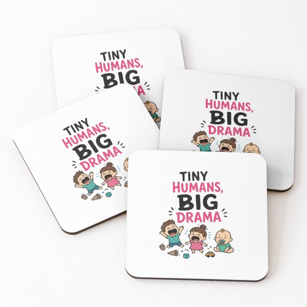 Item preview, 'Tiny Humans Big Drama' Sticker Funny – Relatable Mom Quote Mother’s Day Sticker designed and sold by Olivra.
