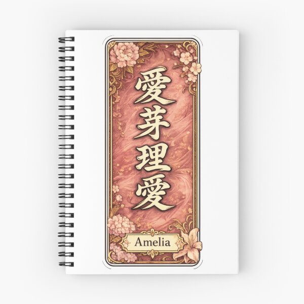 Item preview, Amelia Name in Japanese Kanji - Personalized Senjafuda Art Nouveau designed and sold by WabiSabiArts.