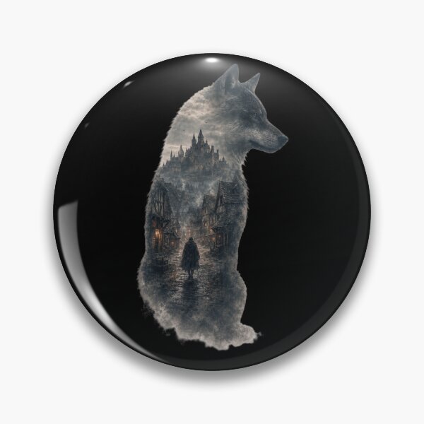 Item preview, Wolf with medieval village designed and sold by ReneMM.