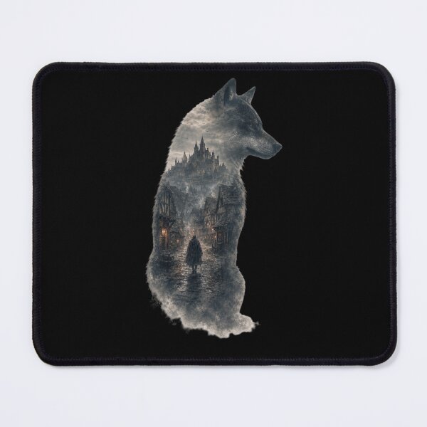 Item preview, Wolf with medieval village designed and sold by ReneMM.