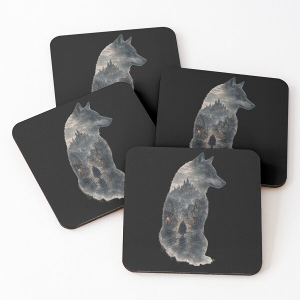 Item preview, Wolf with medieval village designed and sold by ReneMM.