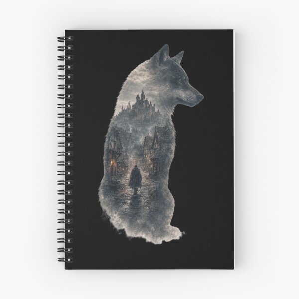 Item preview, Wolf with medieval village designed and sold by ReneMM.