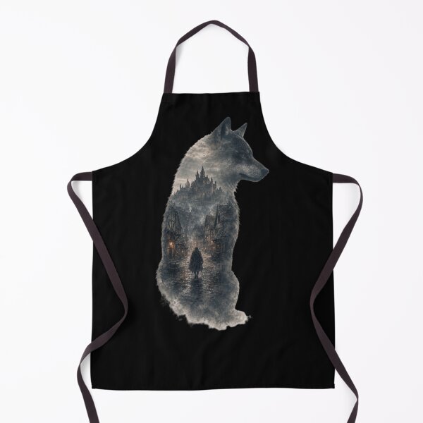 Item preview, Wolf with medieval village designed and sold by ReneMM.