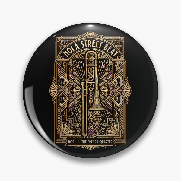 Item preview, Nola Street Beat Jazz Trombone Art Deco New Orleans designed and sold by SplashTastic.