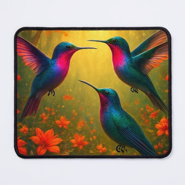 Item preview, Mega colorful hummingbirds at sunset. designed and sold by Knock on my door.
