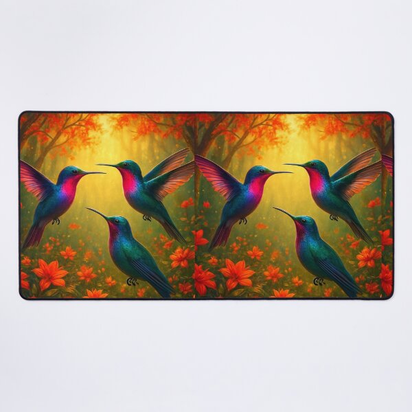 Item preview, Mega colorful hummingbirds at sunset. designed and sold by Knock on my door.
