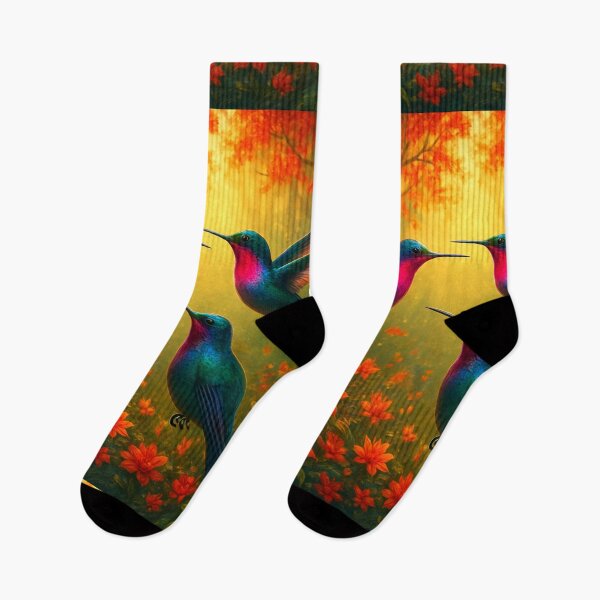 Item preview, Mega colorful hummingbirds at sunset. designed and sold by Knock on my door.