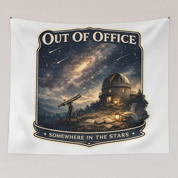 Item preview, Out Of Office Vintage Observatory Astronomy Night Sky Aesthetic Artwork designed and sold by StickyGuys.