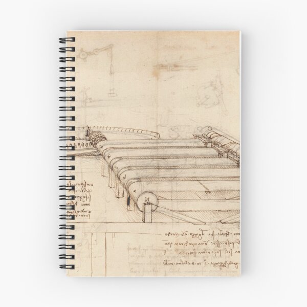 Item preview, Codex Atlanticus Mechanical Study by Leonardo da Vinci Renaissance Engineering Drawing Art Print designed and sold by artofuniverse.