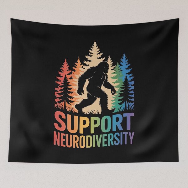 Item preview, Bigfoot Support Neurodiversity Silhouette Rainbow Autism Gift designed and sold by Say It With Ink.