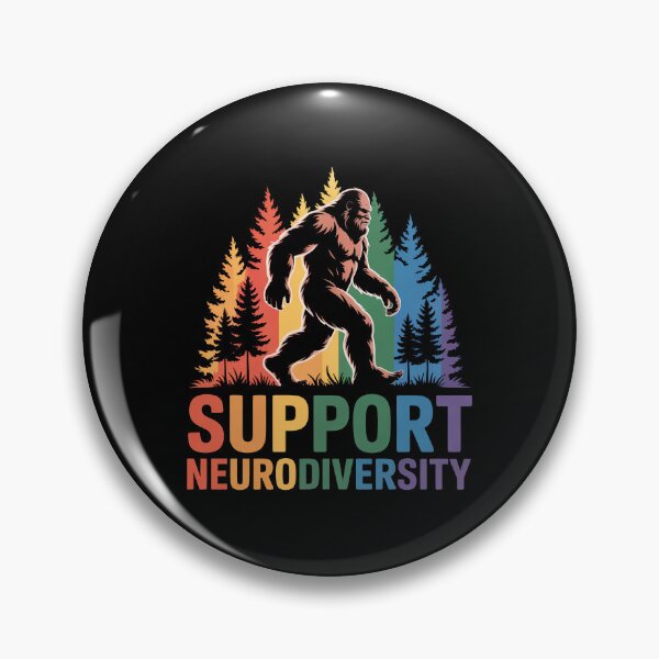 Item preview, Bigfoot Support Neurodiversity Retro Rainbow Autism Advocate Gift designed and sold by Say It With Ink.