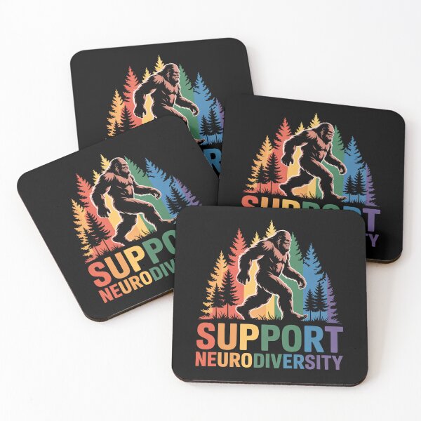 Item preview, Bigfoot Support Neurodiversity Retro Rainbow Autism Advocate Gift designed and sold by Say It With Ink.