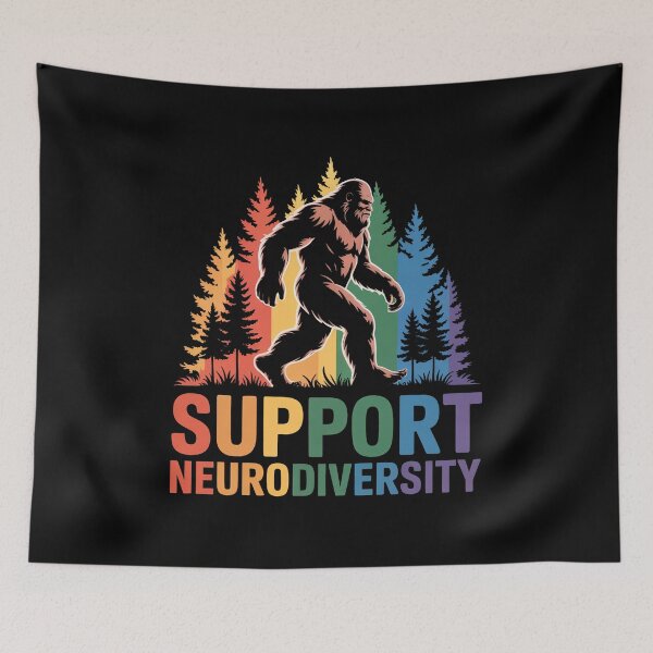 Item preview, Bigfoot Support Neurodiversity Retro Rainbow Autism Advocate Gift designed and sold by Say It With Ink.