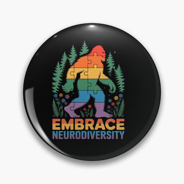 Item preview, Embrace Neurodiversity Bigfoot Puzzle Piece Rainbow Autism Gift designed and sold by Say It With Ink.