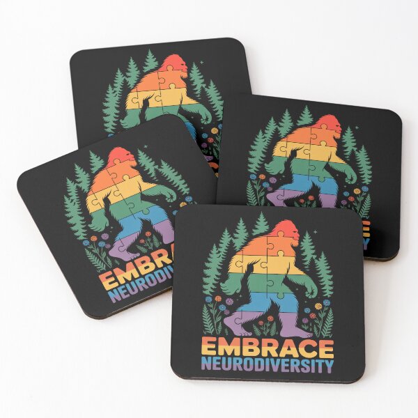 Item preview, Embrace Neurodiversity Bigfoot Puzzle Piece Rainbow Autism Gift designed and sold by Say It With Ink.