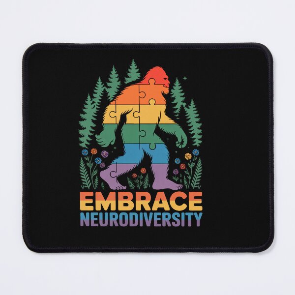 Item preview, Embrace Neurodiversity Bigfoot Puzzle Piece Rainbow Autism Gift designed and sold by Say It With Ink.