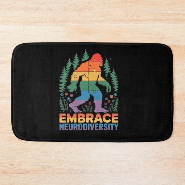 Item preview, Embrace Neurodiversity Bigfoot Puzzle Piece Rainbow Autism Gift designed and sold by Say It With Ink.