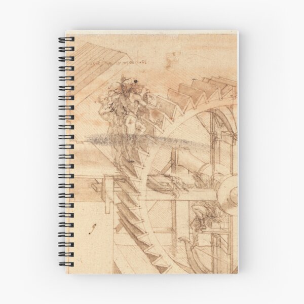 Item preview, Codex Atlanticus Mechanical Drawing by Leonardo da Vinci Renaissance Engineering Art Print designed and sold by artofuniverse.