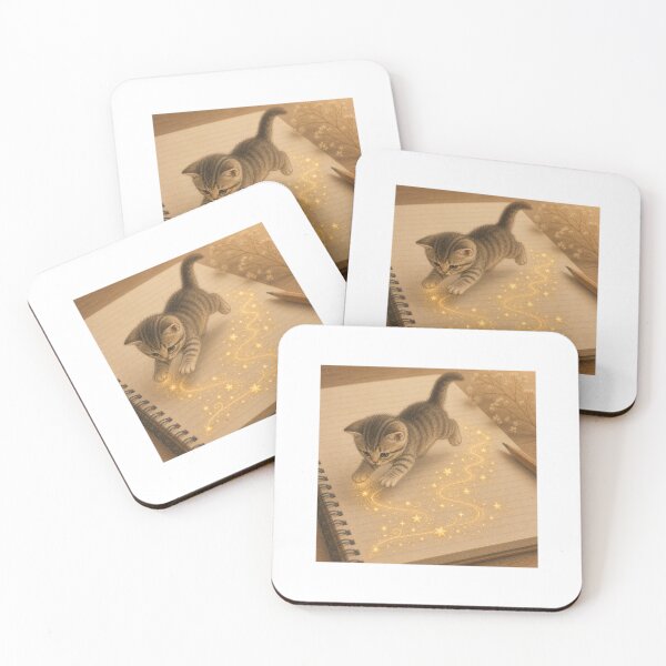 Item preview, Curious Kitten Watching Growing Magical Star Trail designed and sold by LovelyCatGalaxy.
