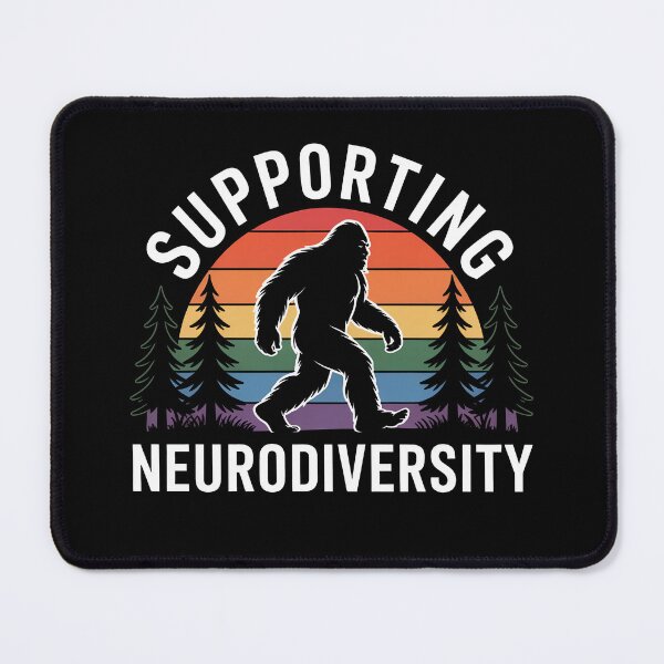 Item preview, Supporting Neurodiversity Bigfoot Retro Sunset Autism Advocate Gift designed and sold by Say It With Ink.