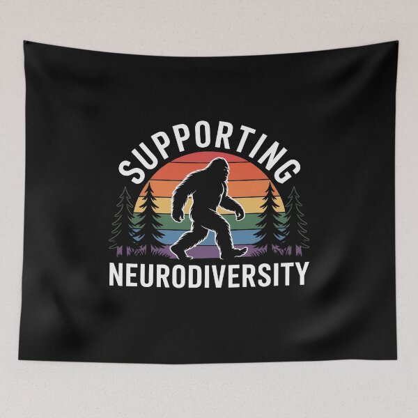 Item preview, Supporting Neurodiversity Bigfoot Retro Sunset Autism Advocate Gift designed and sold by Say It With Ink.