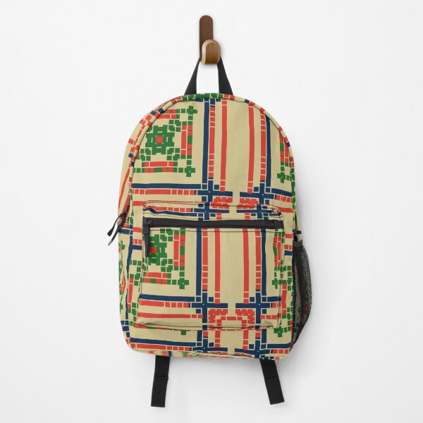 Item preview, Geometric Pixel Plaid Pattern in Red, Green, and Navy designed and sold by Tinaartth .