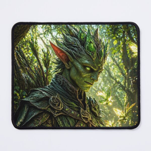 Item preview, Forest Elf Druid with Magic Butterflies | Mystical Nature Guardian Fantasy Art designed and sold by DrakariArt.