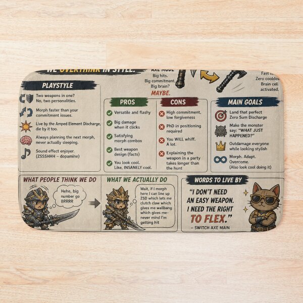 Item preview, Switch axe funny monster hunter designed and sold by CharmingFlowers.