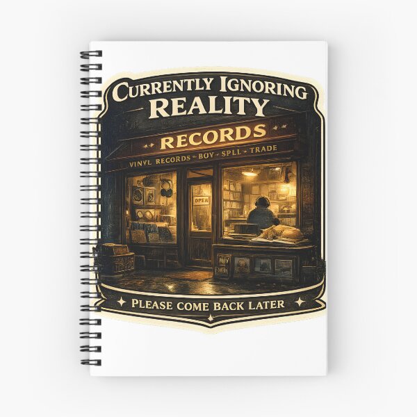 Item preview, Currently Ignoring Reality Vintage Record Store Music Aesthetic Artwork designed and sold by StickyGuys.