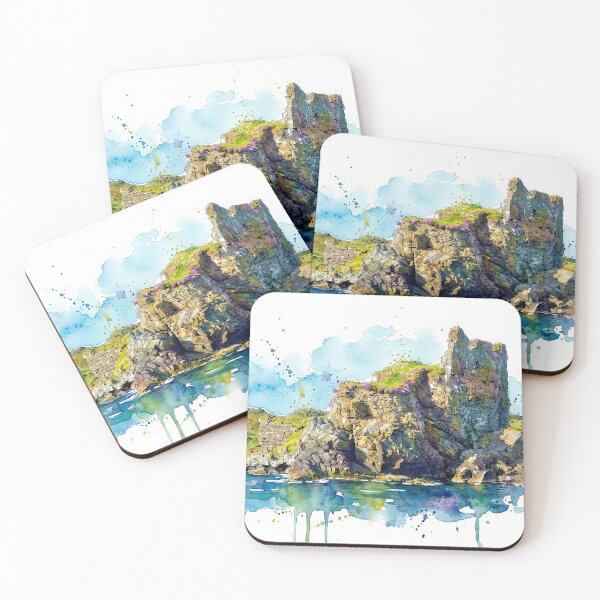 Item preview, Watercolour illustration of Dunyvaig Castle, Isle of Islay, Scotland designed and sold by davidelder.