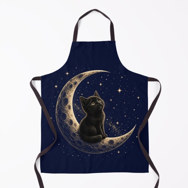 Item preview, Black Cat on Crescent Moon – Magical Night Sky Aesthetic Design designed and sold by BlueMile.