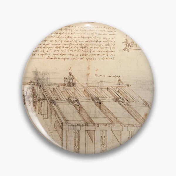 Item preview, Codex Atlanticus Cloth Shearing Machine by Leonardo da Vinci Renaissance Engineering Art Print designed and sold by artofuniverse.