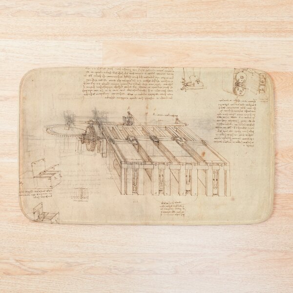 Item preview, Codex Atlanticus Cloth Shearing Machine by Leonardo da Vinci Renaissance Engineering Art Print designed and sold by artofuniverse.