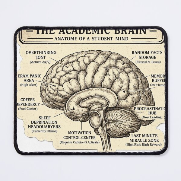 Item preview, Academic Weapon Brain Anatomy – Funny Vintage Student Brain Art | Overthinking Student Gift designed and sold by irfanshikh.
