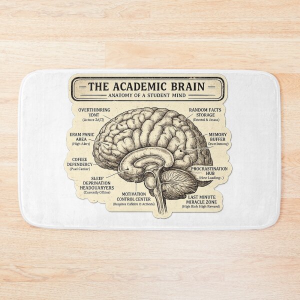 Item preview, Academic Weapon Brain Anatomy – Funny Vintage Student Brain Art | Overthinking Student Gift designed and sold by irfanshikh.