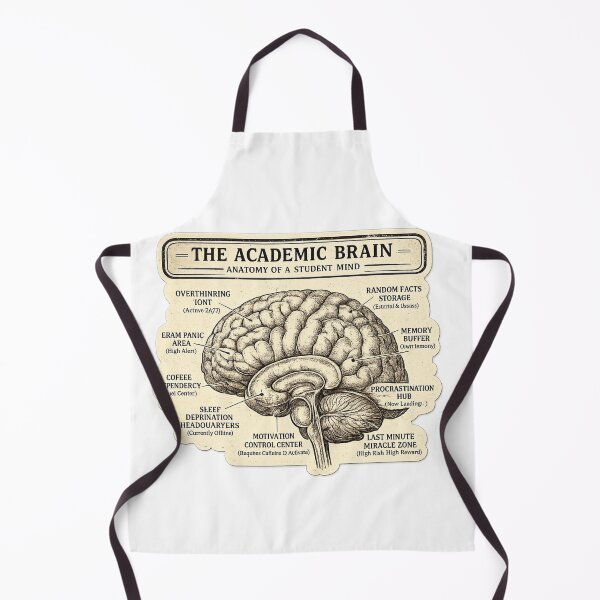 Item preview, Academic Weapon Brain Anatomy – Funny Vintage Student Brain Art | Overthinking Student Gift designed and sold by irfanshikh.