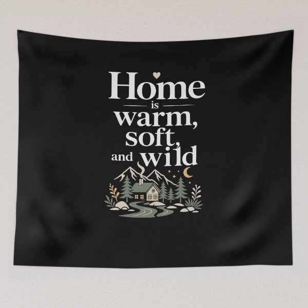 Item preview, Home is warm, soft, and wild – Woodland designed and sold by FreshPixelArt.