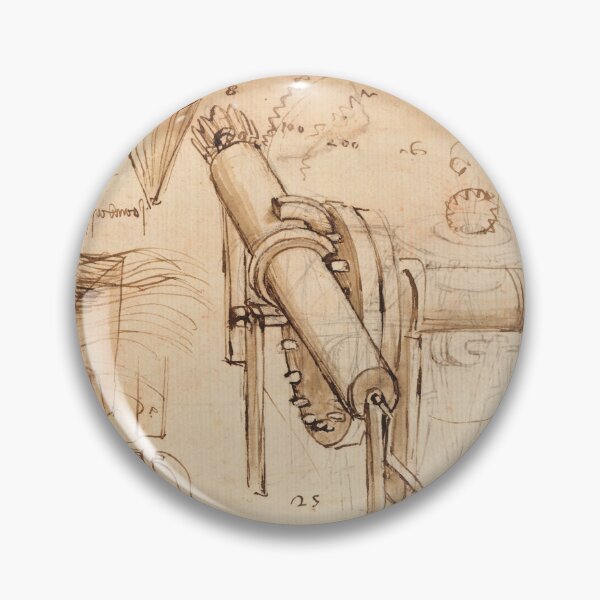 Item preview, Codex Atlanticus Mechanical Studies by Leonardo da Vinci Renaissance Engineering Art Print designed and sold by artofuniverse.
