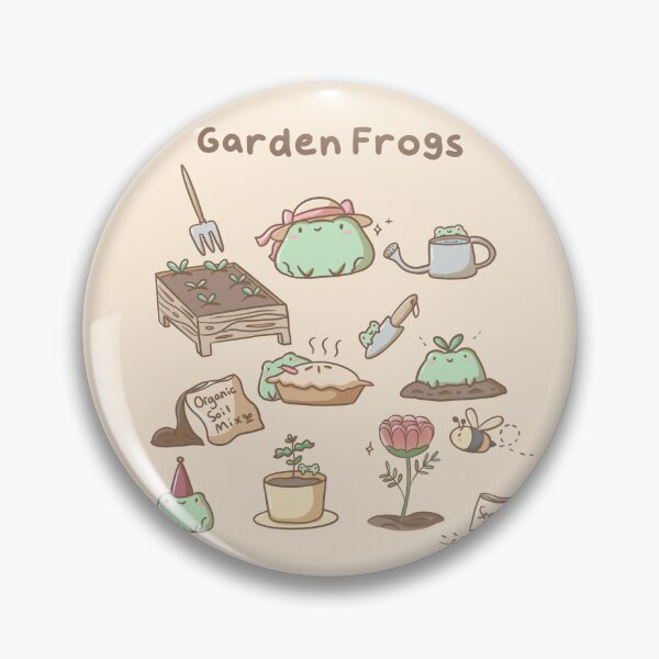 Item preview, Cute Garden Frogs - Springtime Cottagecore Frogs designed and sold by ShyHomebodyClub.