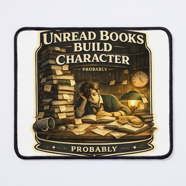 Item preview, Unread Books Build Character Funny Library Academic Aesthetic Artwork designed and sold by StickyGuys.