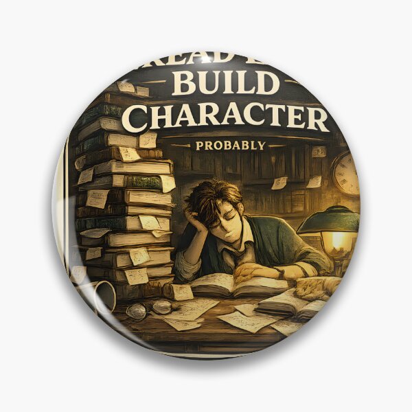 Item preview, Unread Books Build Character Funny Library Academic Aesthetic Artwork designed and sold by StickyGuys.