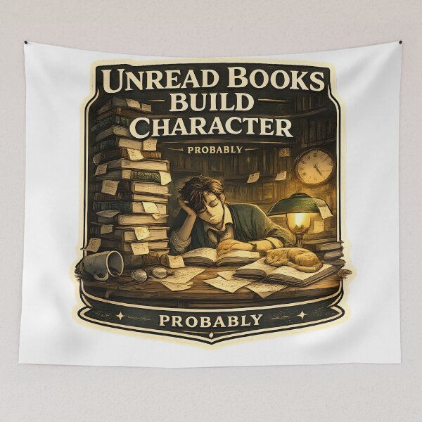 Item preview, Unread Books Build Character Funny Library Academic Aesthetic Artwork designed and sold by StickyGuys.