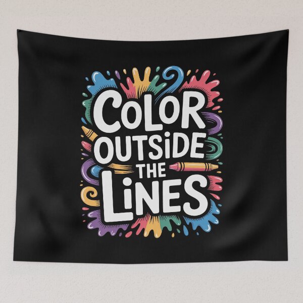 Item preview, Color Outside the Lines Neurodivergent Humor Autism ADHD Gift designed and sold by Say It With Ink.